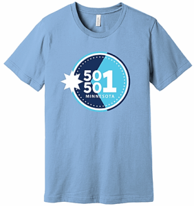 Light blue T-shirt with MN50501 logo